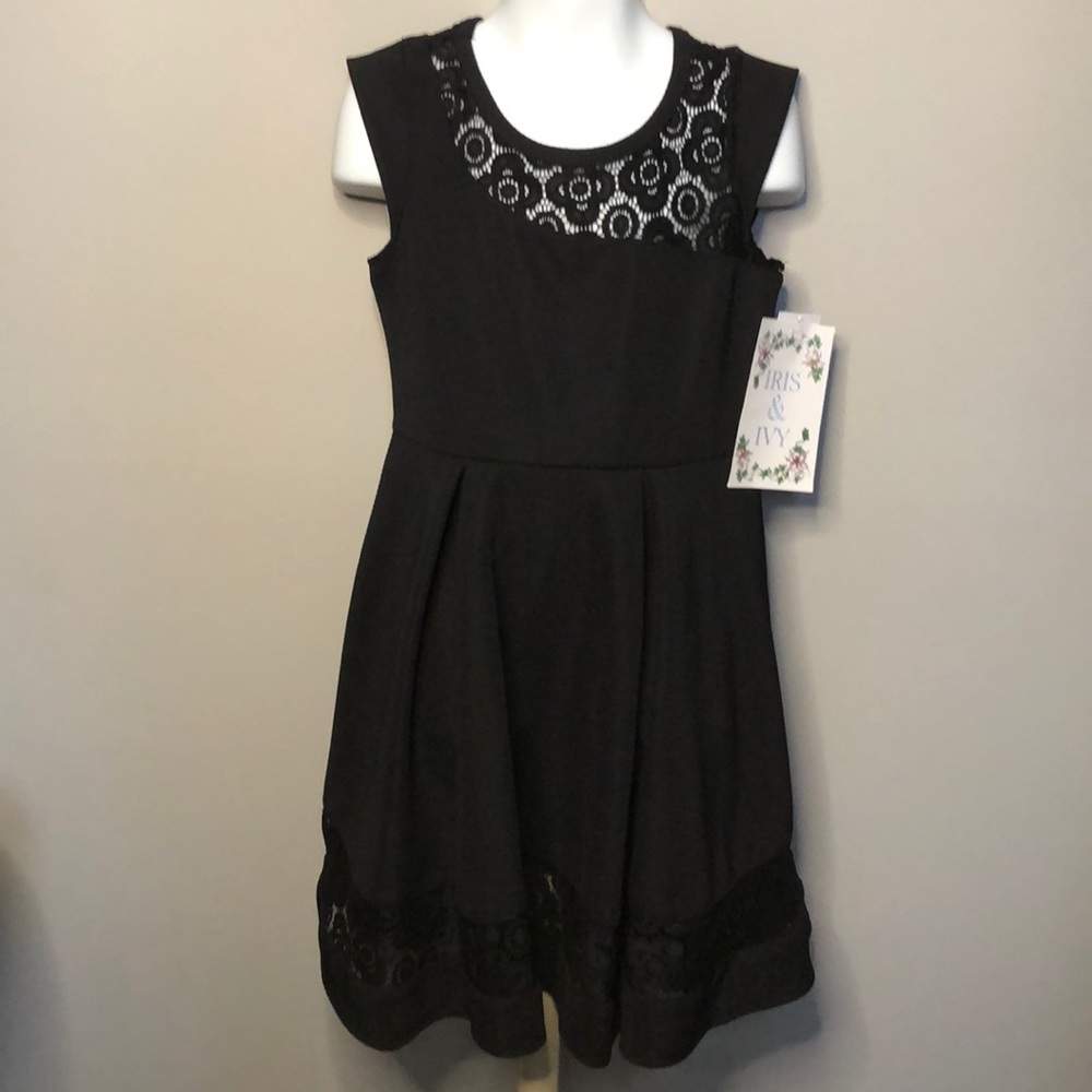 NEW Iris & Ivy Girls Black Lace Party Dress